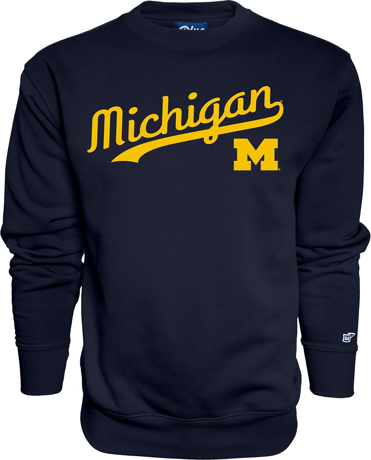Blue 84 NCAA mens Crewneck Sweatshirt Cursive Team Color