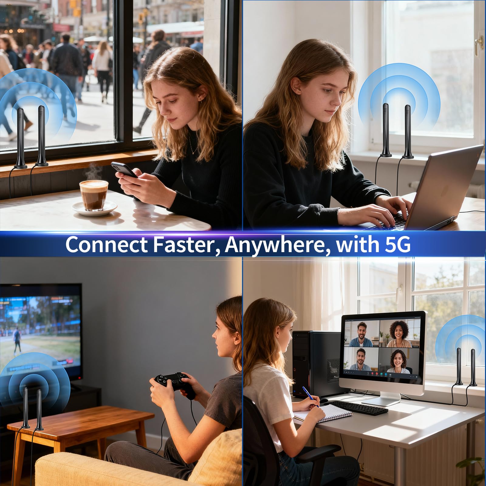 Bingfu Antenna 5G 4G LTE Esterna Tutte le Bande 3dBi SMA TS9 Maschio Base Magnetica Cavo 3M per Router, Hotspot, Modem, Fototrappola, Dispositivi IoT, Casa Intelligente & Uso Veicolo, 2pcs