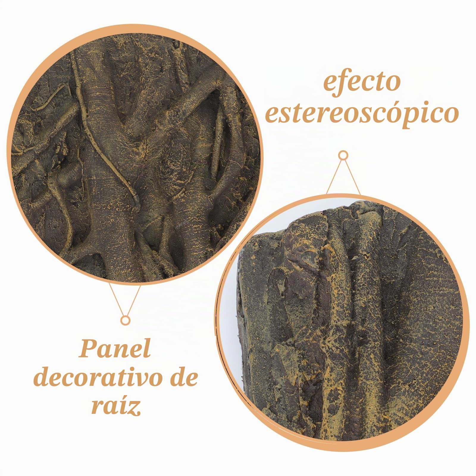 POPETPOP Tablero de fondo de terrario, placa de fondo de raíz 3D para decoración de acuario, telón de fondo de corteza para acuario, peceras,