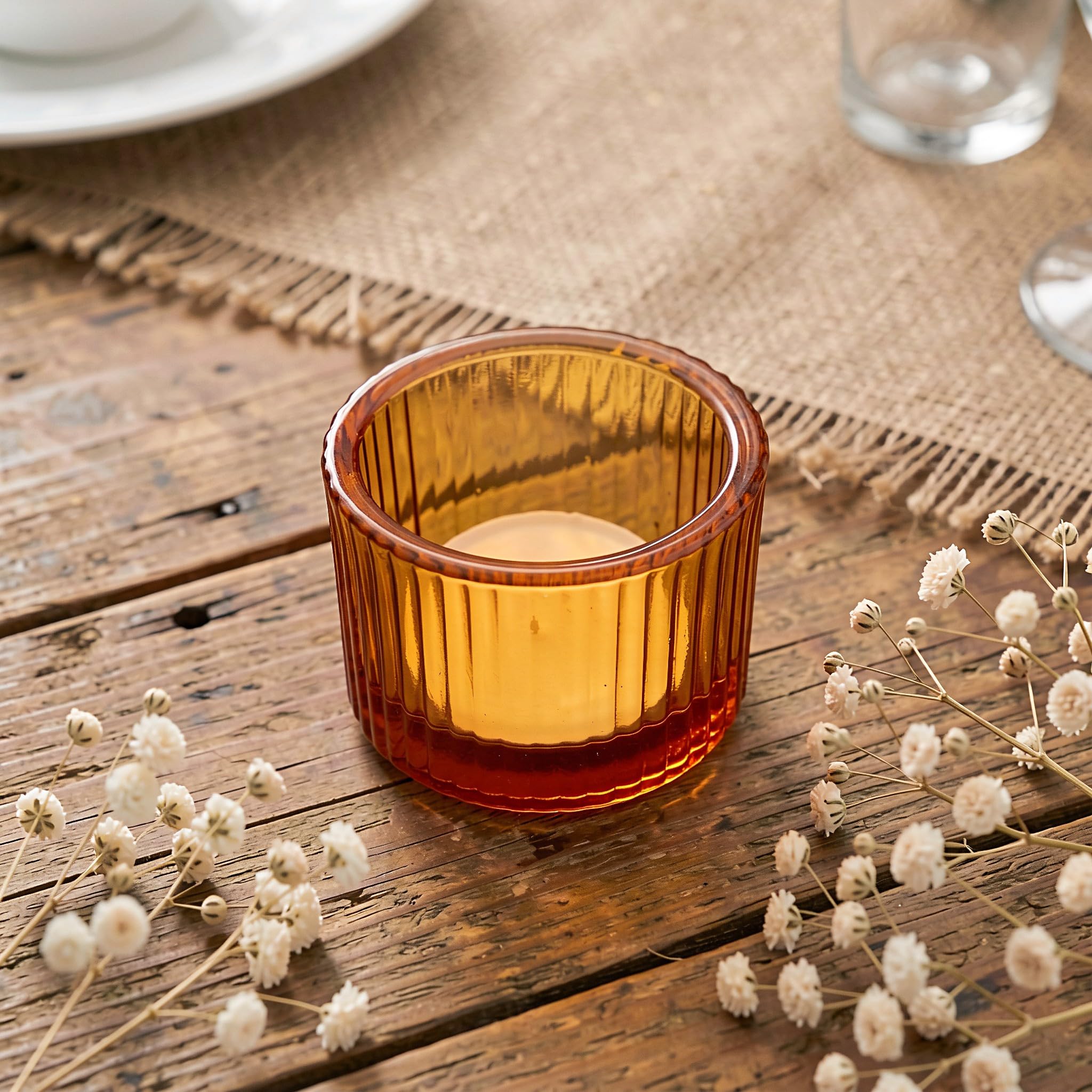 Zerodeko 12 portavelas Transparentes para Velas de té, portavelas de
