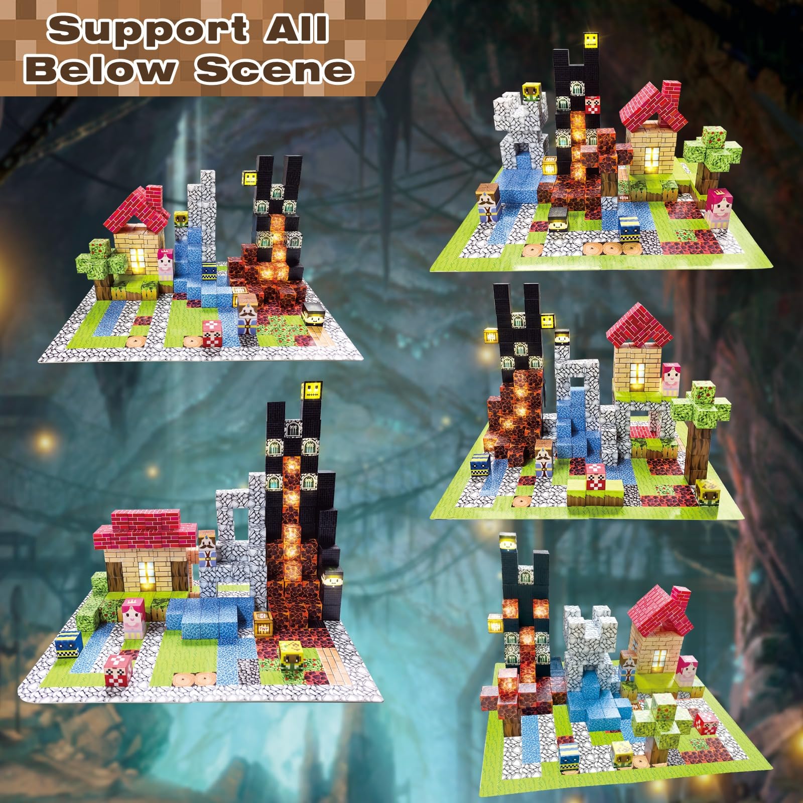 200-teiliges Magnetbaustein-Set mit 15 LED-Leuchtbausteinen, austauschbaren Batterien, Faltbarer Magnettafel, STEM-Magnetwürfel-Konstruktionsset für Kinder ab 3 Jahren