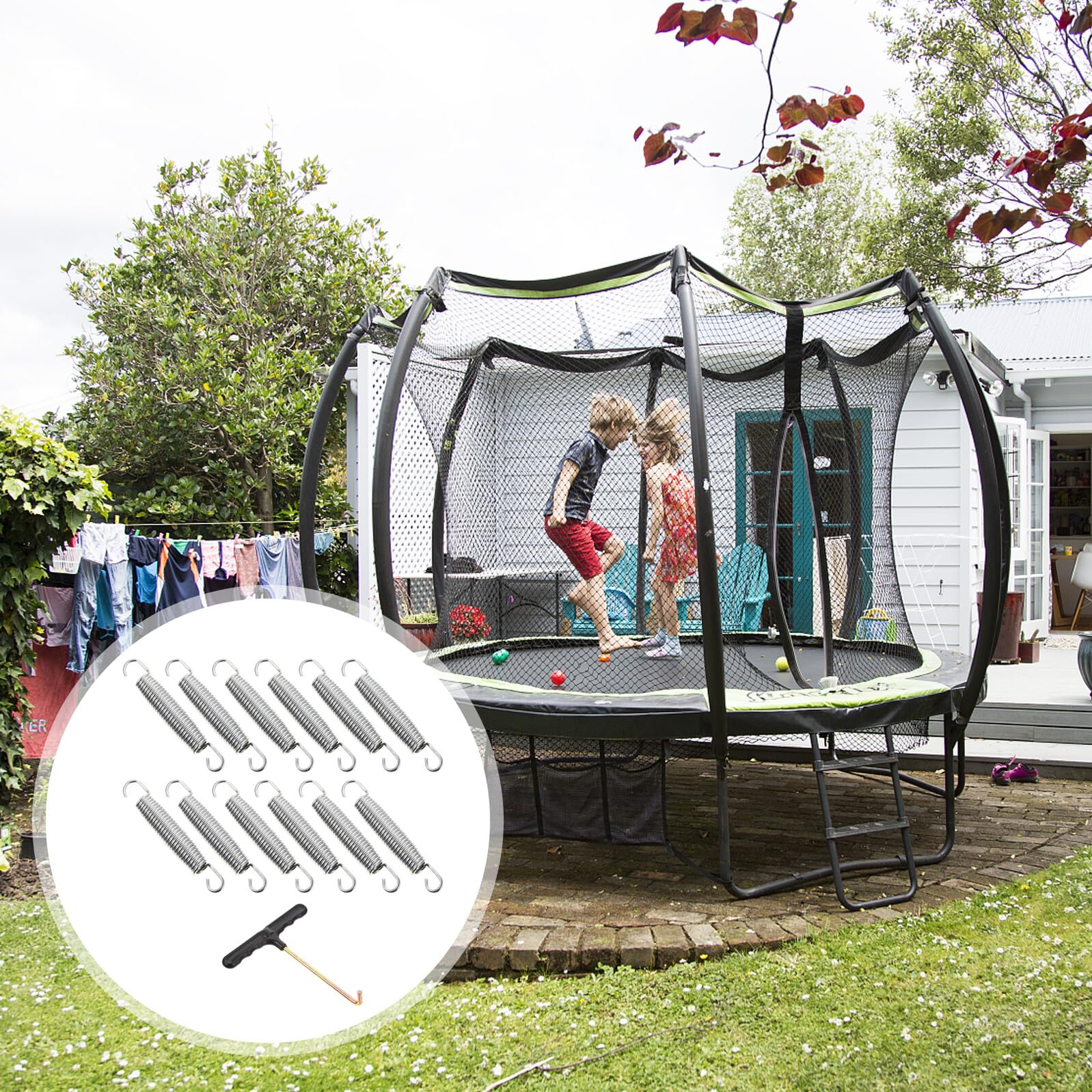 GARVALON Stahlzugfedern mit Haken Spannfedern für Trampolin Ersatzfedern zum Austauschen Alter Federn Verschleißfest und Langlebig