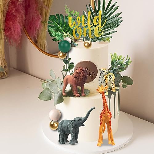 Miniatura 6 de 27 adornos para tartas de animales de la selva, animales salvajes, figuras de animales de safari, decoración de pasteles para baby shower, safari,