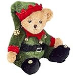 Bearington Jingle Toes Christmas Plush, 14 Inch Teddy Bear, Elf Stuffed Animal