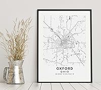 Vista 6 de Mapa de Oxford, Ohio, Light 2 (24x36)
