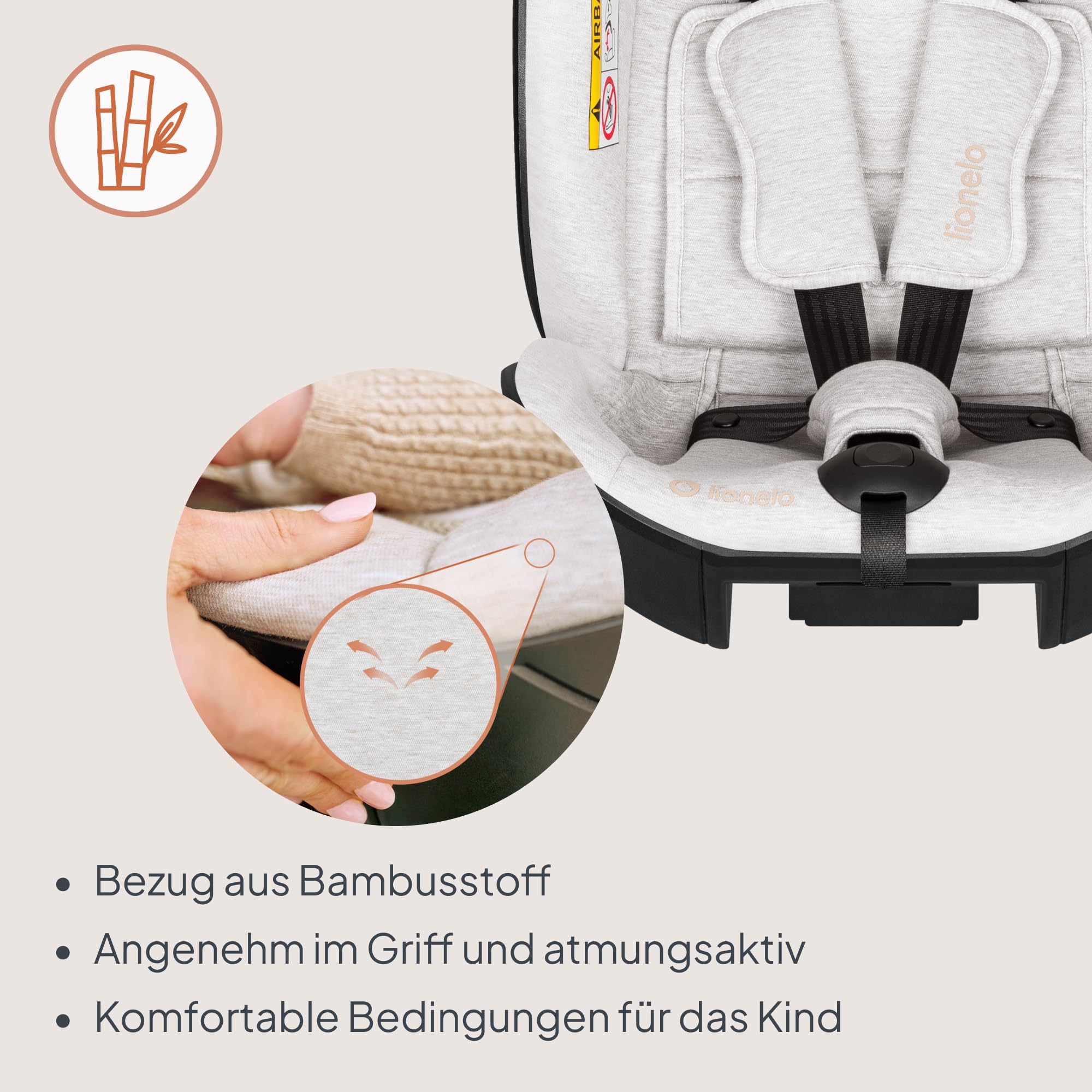 Lionelo Moxie Next i-Size Kindersitz 40–105 cm (0–4 Jahre) ISOFIX, RWF/FWF | Für Babys & Kinder, 360° Drehbar Mit Basis Kompatibel, SIP Seitenaufprallschutz, Verstellbar, Modulares System, ECE R129
