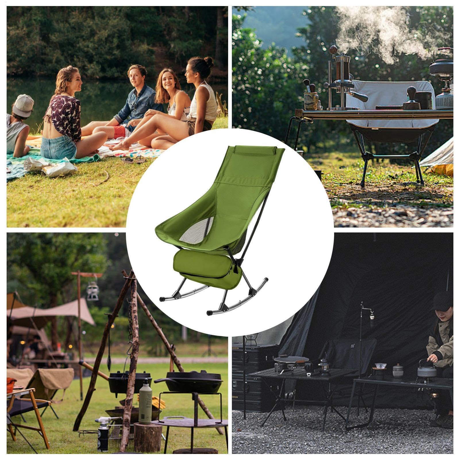 Sedia pieghevole per esterni, sedia da viaggio leggera e portatile | sgabello compatto per festival, con portabicchieri reclinabile resistente, lettino da trekking impermeabile, sgabello da pesc