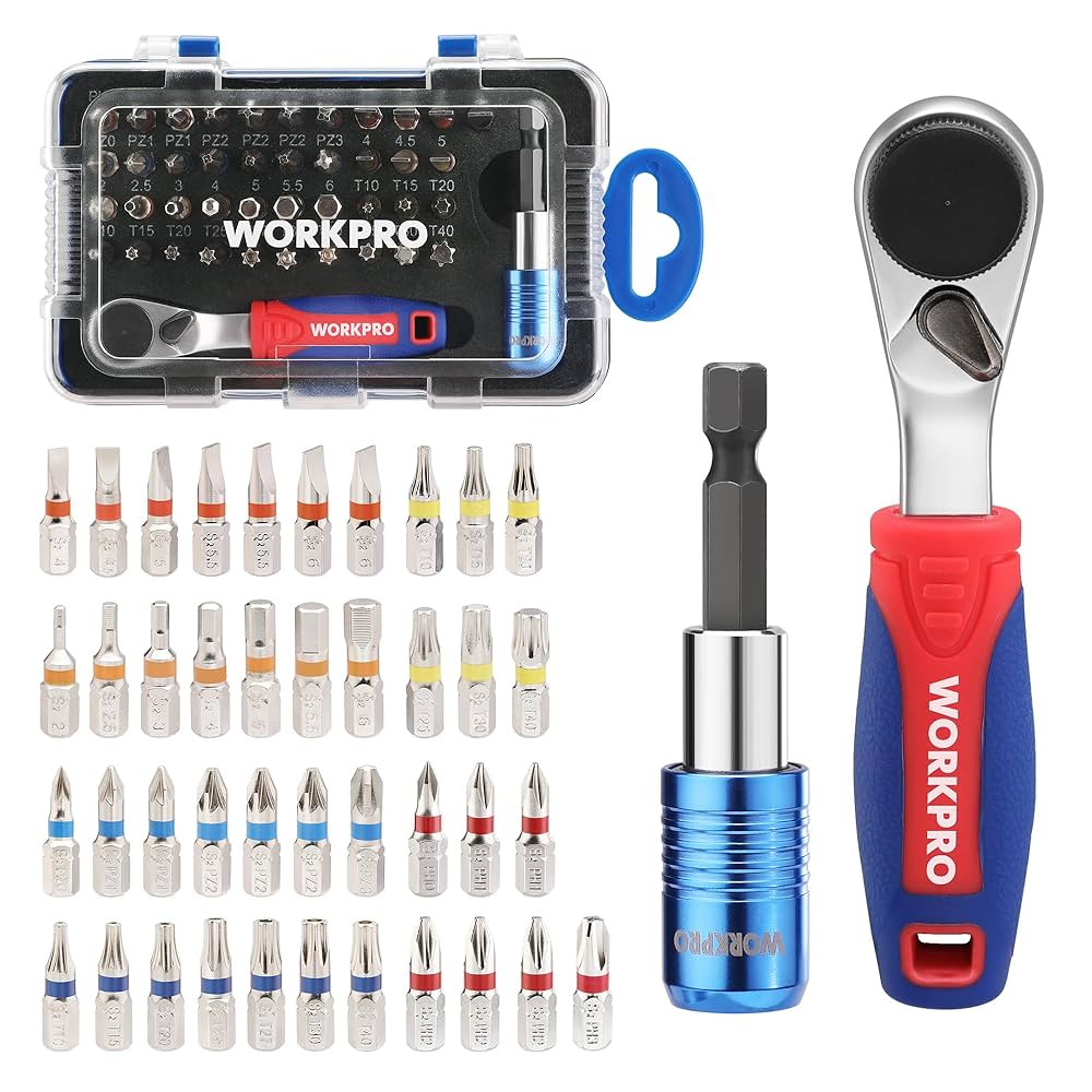 Amazon.co.jp: WORKPRO ビットラチェットセット ラチェット