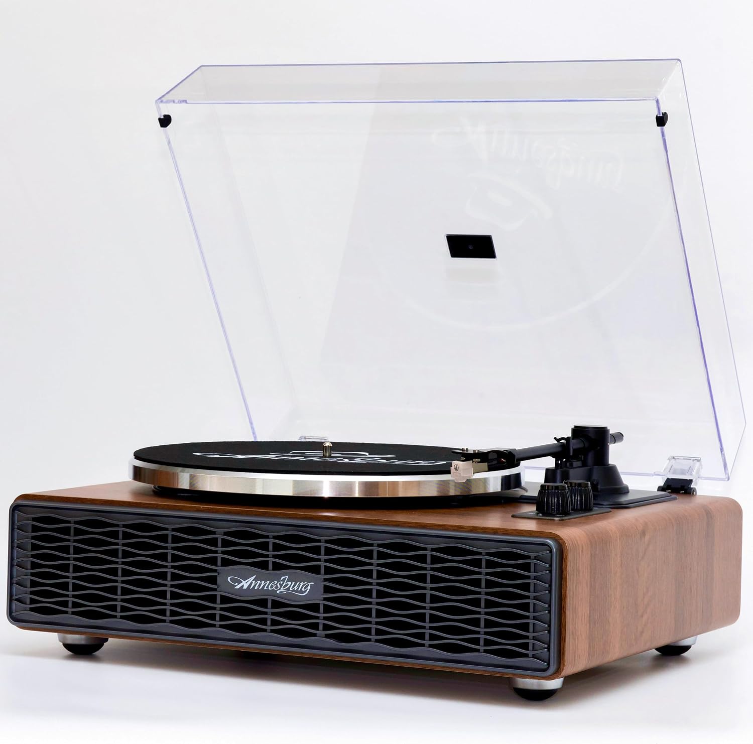 Annesburg Vinyl Record Player, Hi-Fi Bluetooth Turntable with Speakers | Adjustable Counterweight, 33/45 RPM, AT3600L Stylus, Automatic Stop, RCA output Vintage Phonograph Home Decor