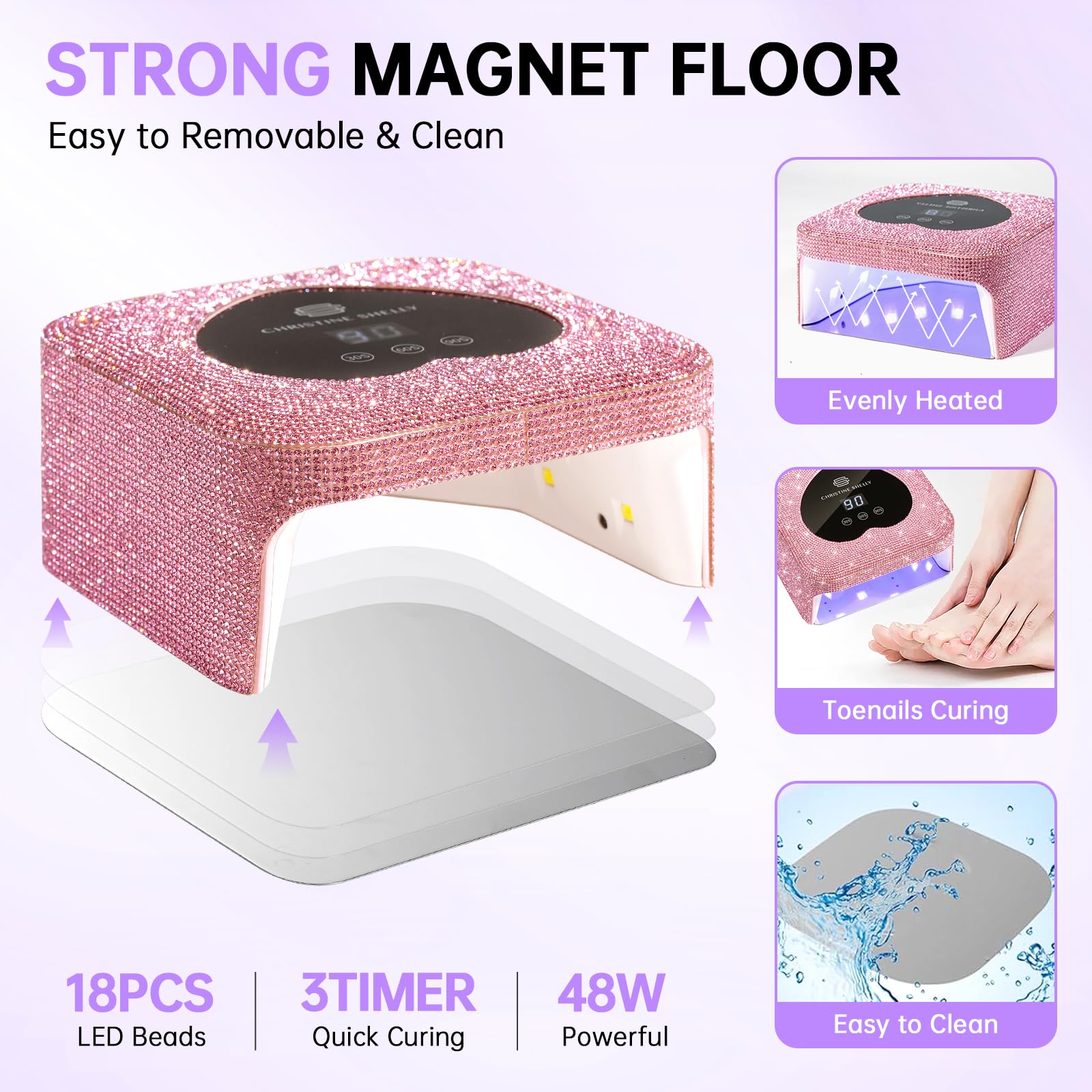 UV LED Nagellampe, Gellampe für Gel Polisch mit 3 Timer LCD-Anzeige
