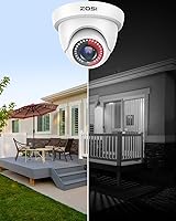 Vista 8 de ZOSI 8 Pack 1080P Security Cameras 2MP Waterproof Outdoor Indoor 80ft Day Night CCTV Bullet Dome Surveillance Cameras Compatible with