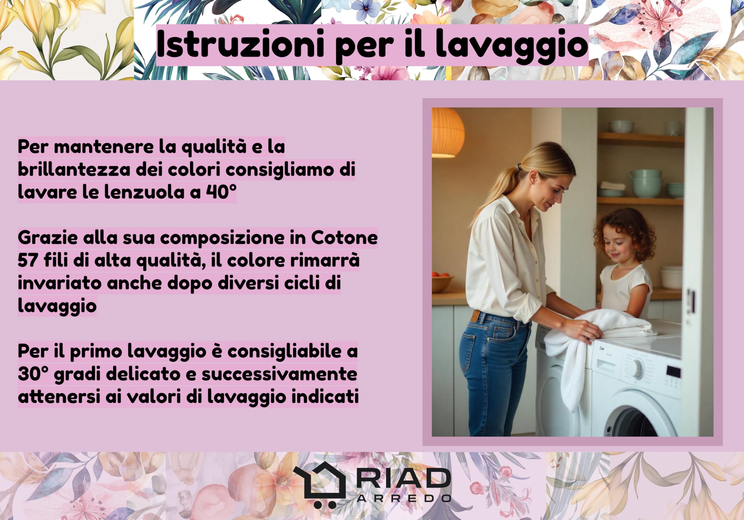 Riad Arredo Juego de sábanas para cama de matrimonio, 100% algodón, percal con impresión digital, juego de sábanas de alta calidad con volante efecto colcha muy suave, artesanal, fabricado en Italia