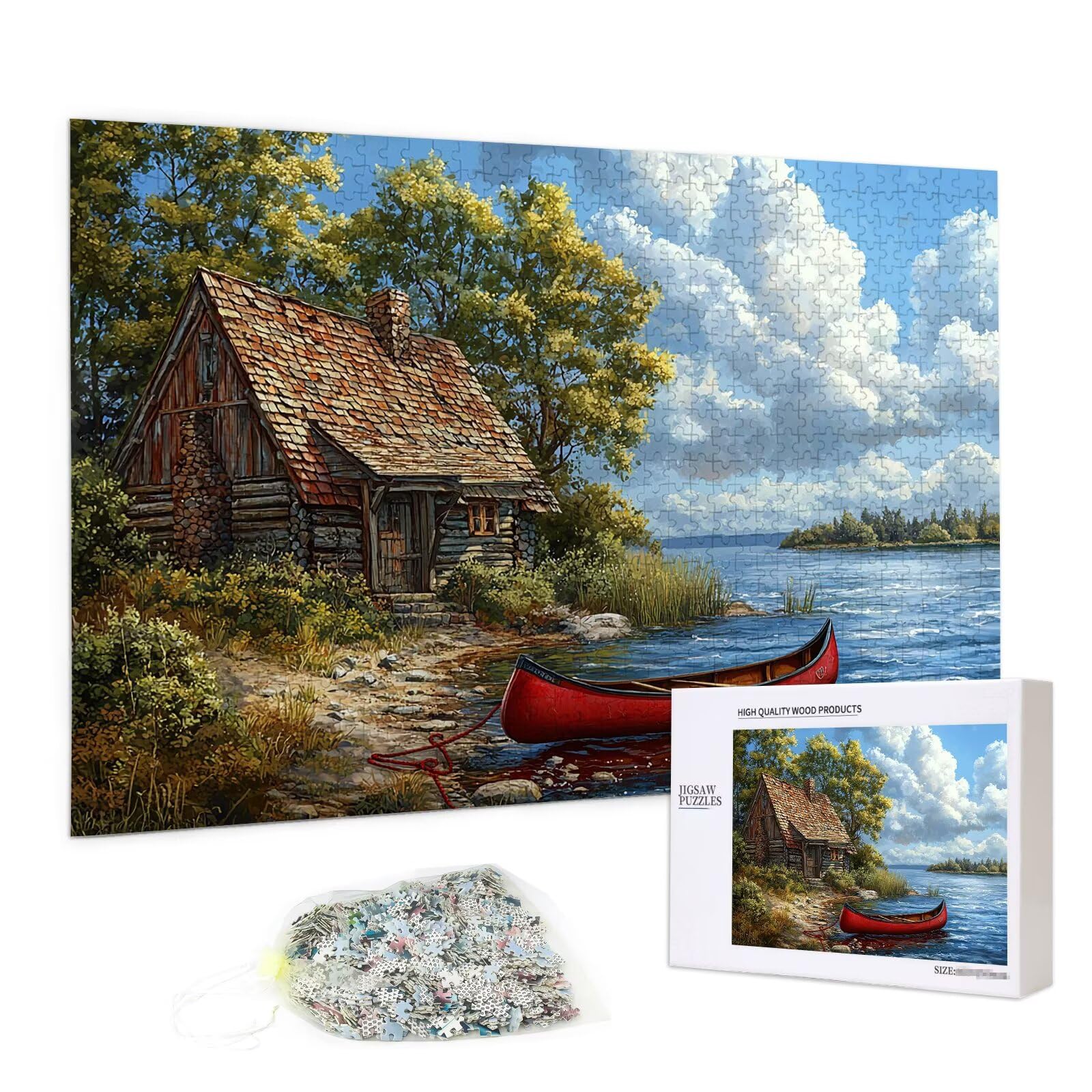 Puzzle 2000 sztuk dla dorosłych, drewniane łodzie puzzle dla dorosłych, trudne drewniane łodzie łamigłówki, rodzinne gry edukacyjne, łamigłówki z pudełkiem na prezent do domu na prezent dla kobiet