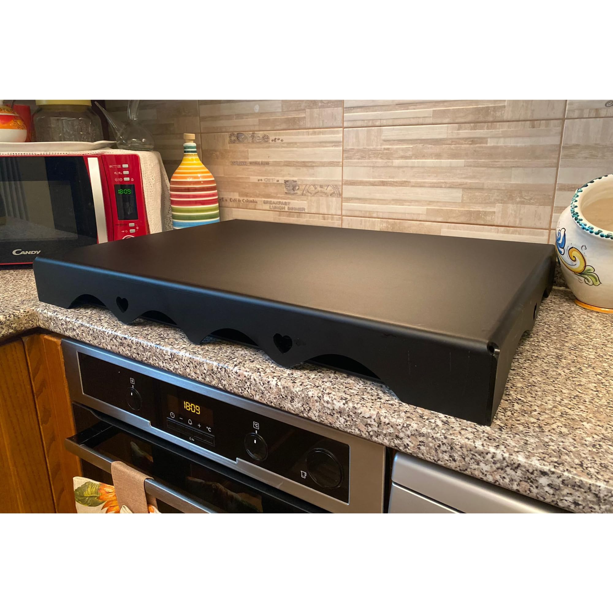TMK Copri Piano Cottura In Vetro Temperato – 3 Pezzi 90x52 Cm, Con Motivo Barca, Per Piani A Induzione E Vetroceramica