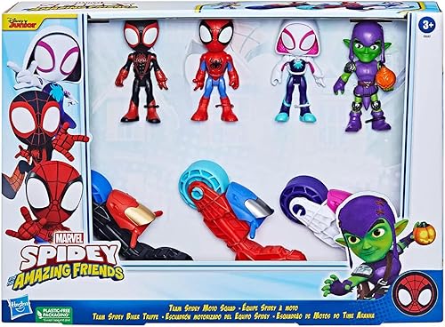 Miniatura 2 de Spidey and His Amazing Friends - Motorized Squad of Spidey Team in Motorcycle Toys for Boys and Girls from 3 years old