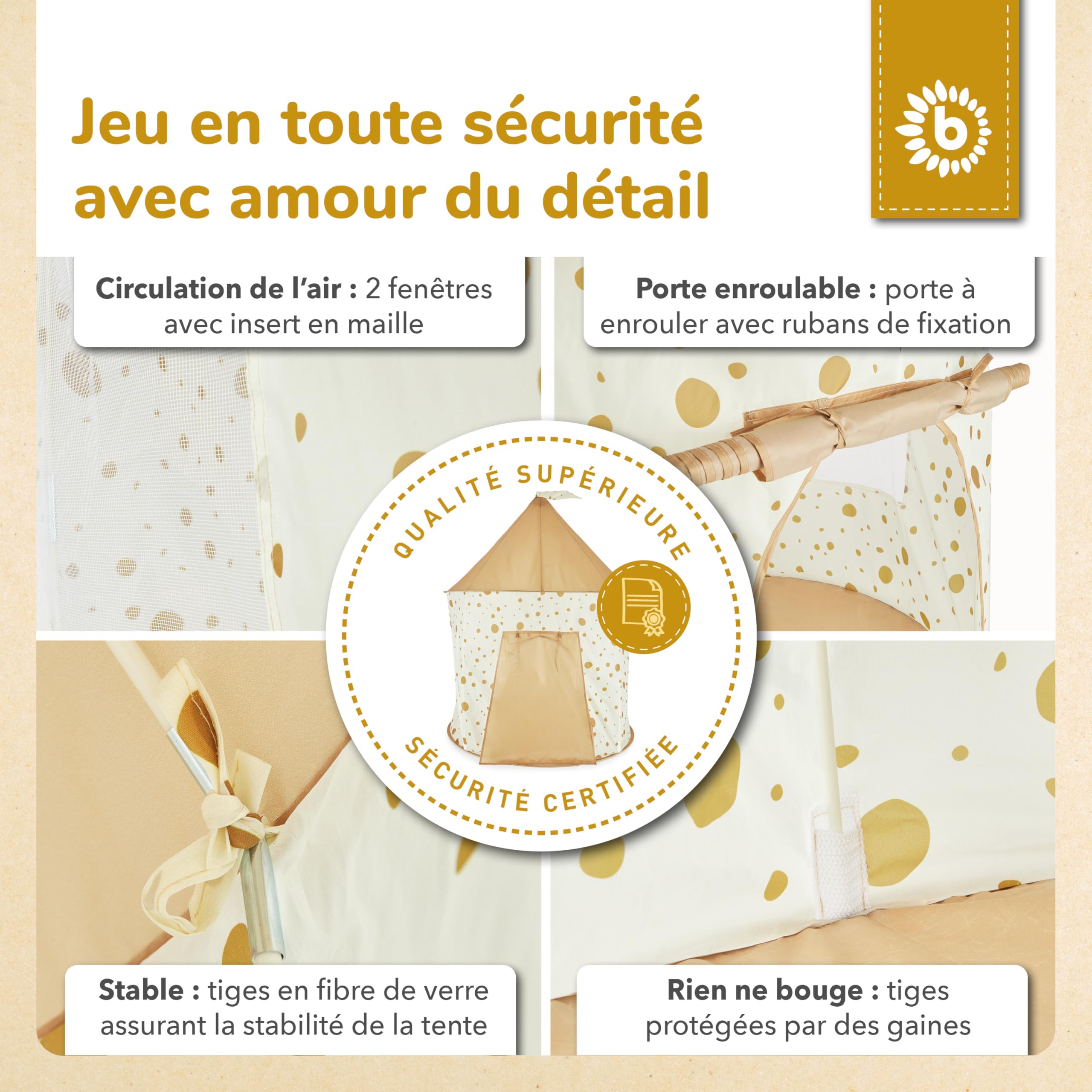Bieco Tente Pop up Enfant Dots | Tente Enfant Interieur | Tentes de Jardin | Cabane Enfant Interieure Tente Tipi Enfant Exterieur Tente Enfant Exterieur Tente Bebe Tante pour Bebe Tipi Fille Jeux