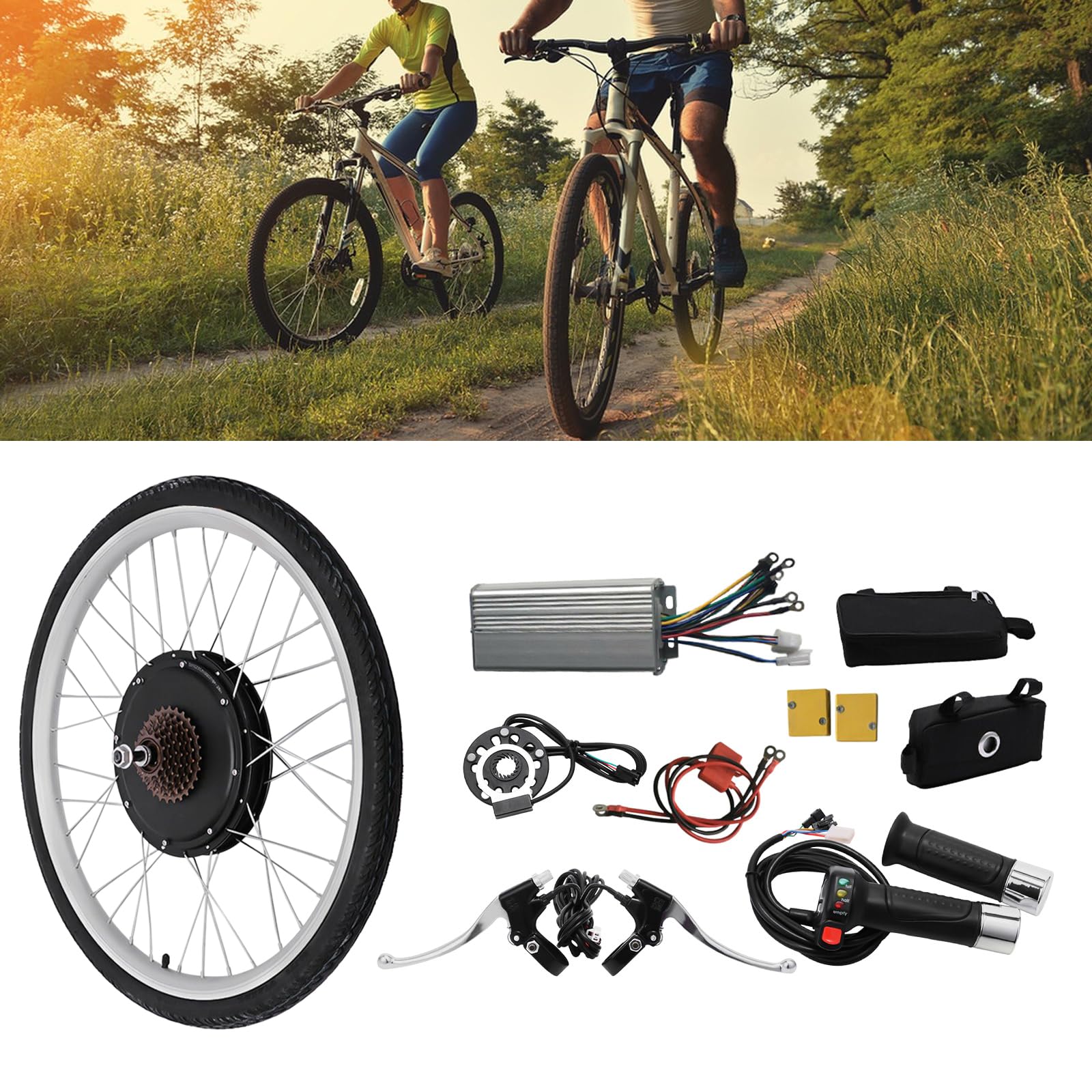 1000W Ebike Umbausatz Hinterradmotor 28 Zoll, 48V | LCD-Display, PAS-Sensor, Komplettset, Für City/MTB