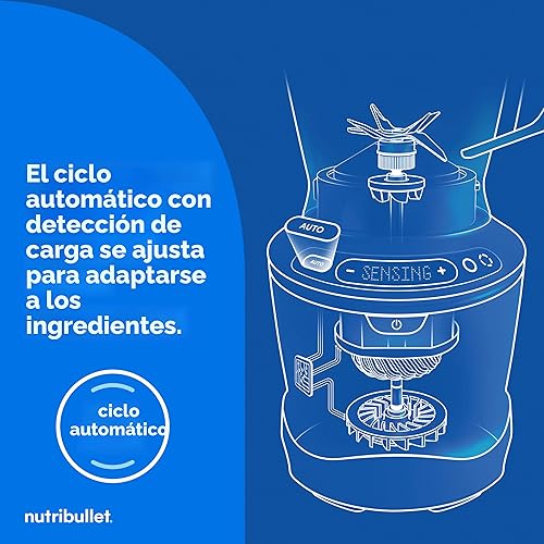 Miniatura 3 de nutribullet SmartSense - Combo de licuadora, 1400 W, jarra de 64 onzas, tazas de 32 onzas y 24 onzas, 5 velocidades, batidos, hielo y frutas