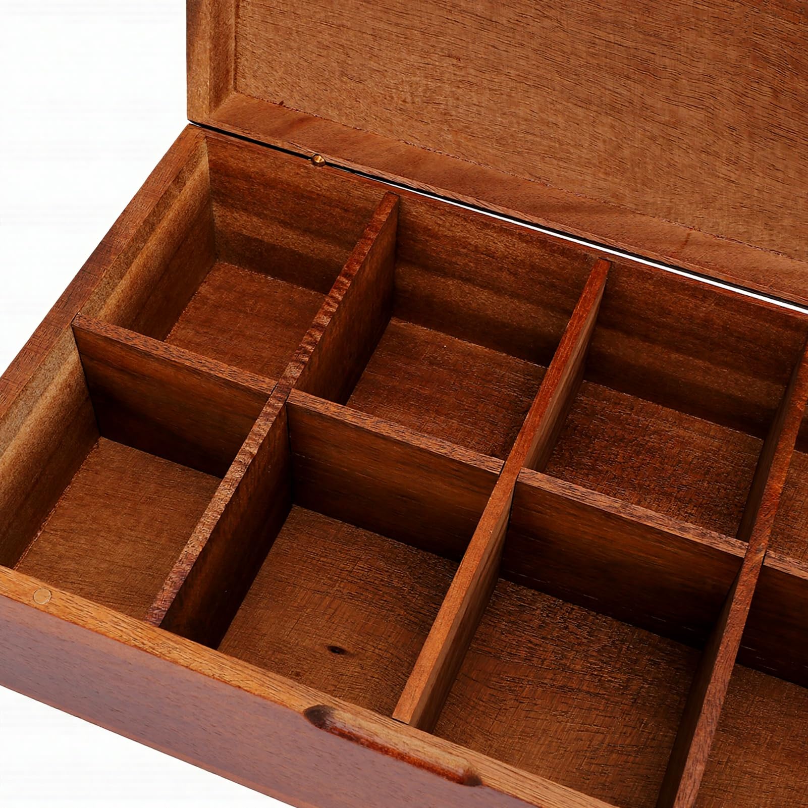 Annadue Teebeutel-Box, Organizer-Box aus Holz mit Klappdeckel und Mehreren Fächern, Teebeutelhalter für Küche, Büro, Arbeitsplatte