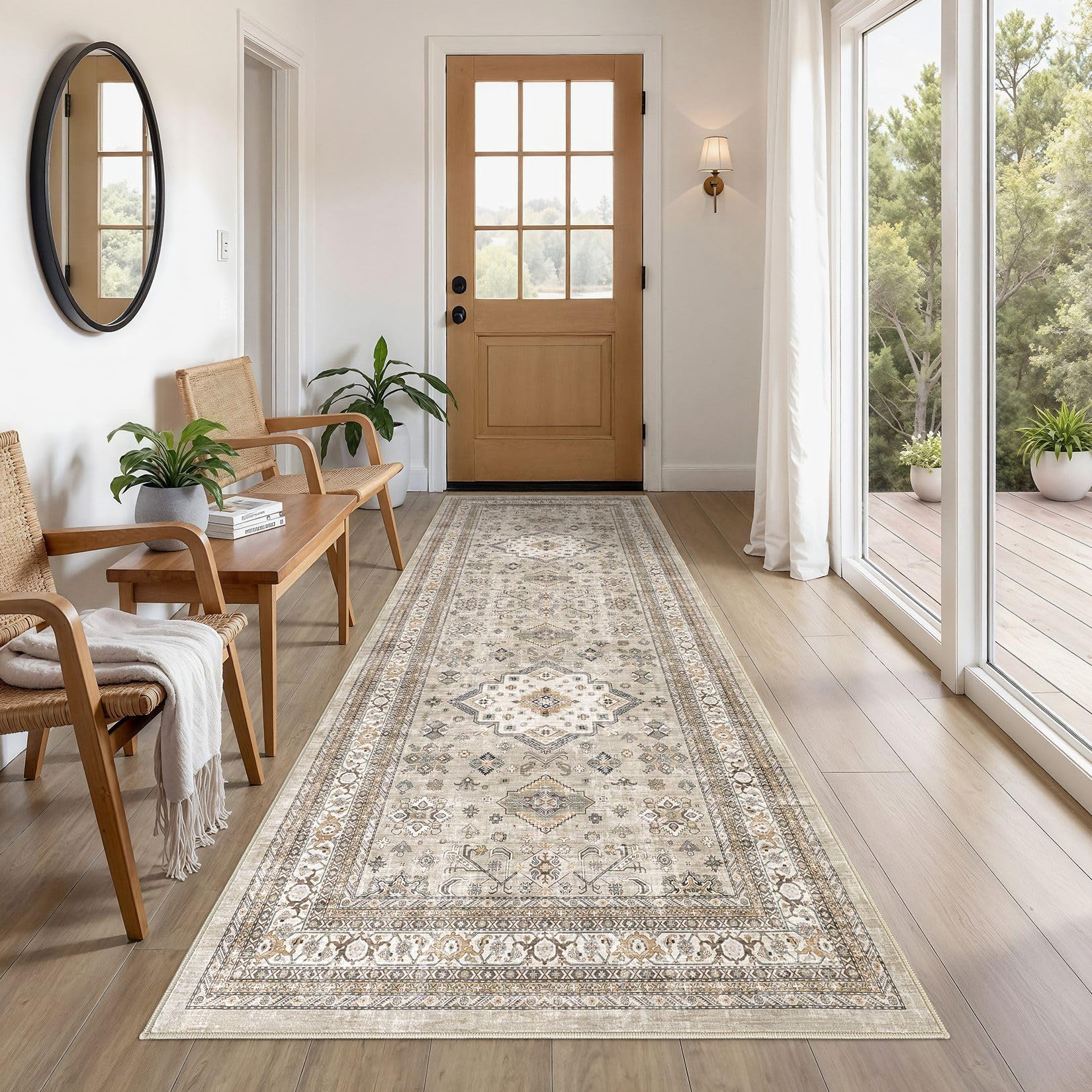 「ポートランドトレイルブレ」コート 160*100cm カーペット フロアー{ Amazon.com: cotiled 3x8 Hallway Runner Rug for Entryway, Non-Slip