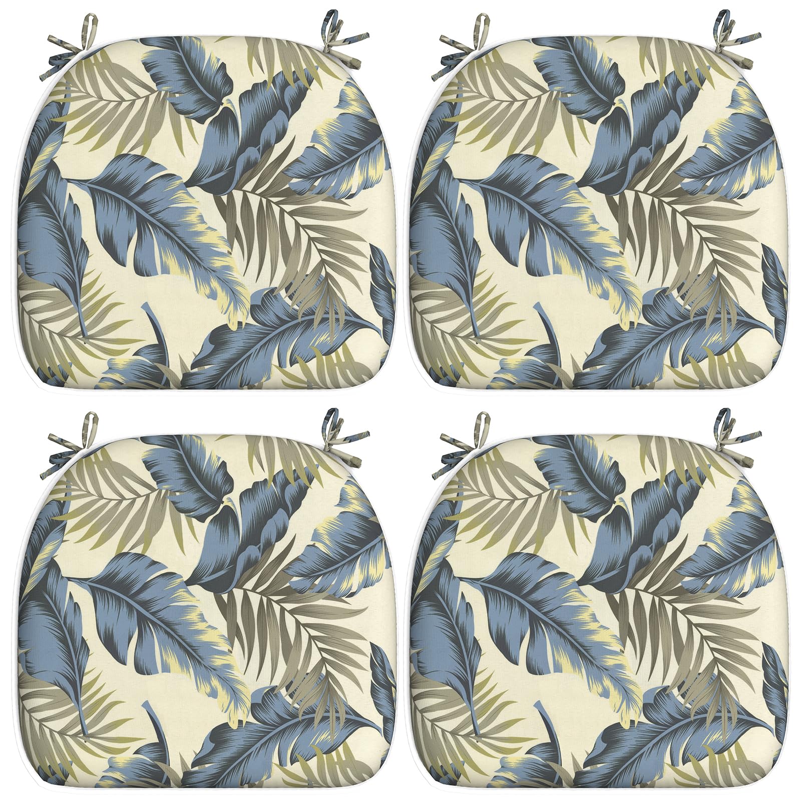 LVTXIII Cuscini per sedie da esterno, cuscini per sedie da patio, con legacci, cuscini per sedie per casa, ufficio e patio, decorazione per mobili da giardino, 40 x 43 cm, colore: blu palma