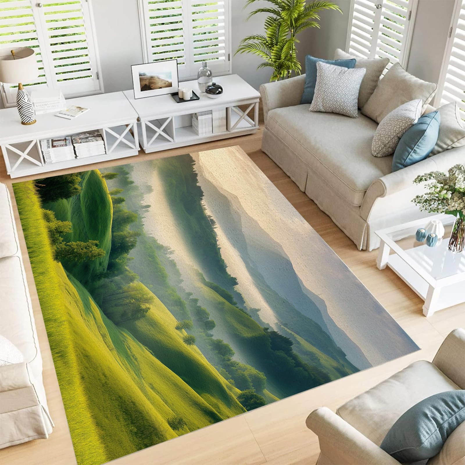 Tapis vintage 240x300 cm idéal pour grand salon et chambre douce
