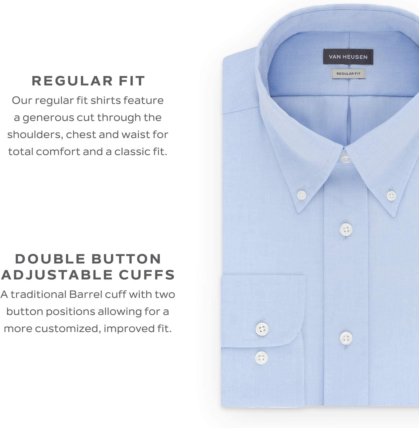 van heusen men's dress shirt regular fit pinpoint stripe Originals Long Sleeve Shirt Stripe Dot Print main image 0