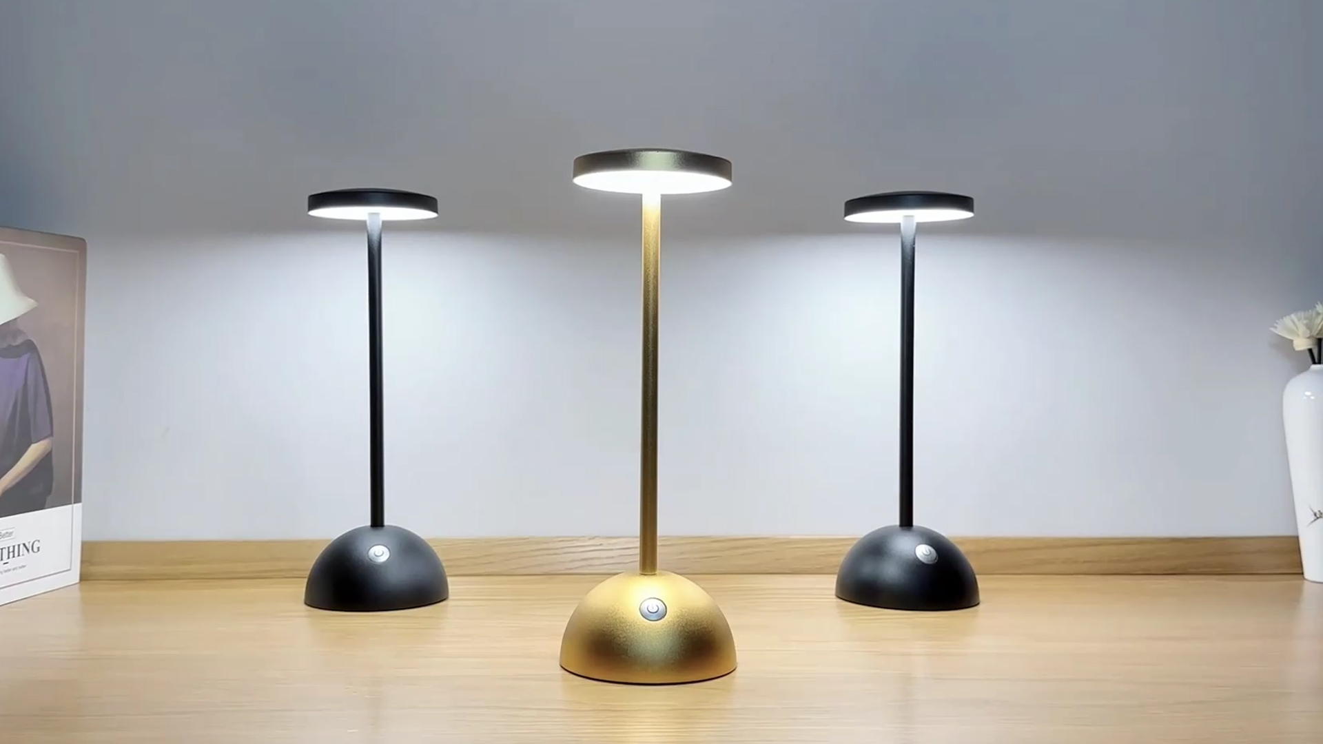 Lampada Da Tavolo LED Ricaricabile 5000mAh - 3 Modalità Colore Dimmerabile - Foto 13