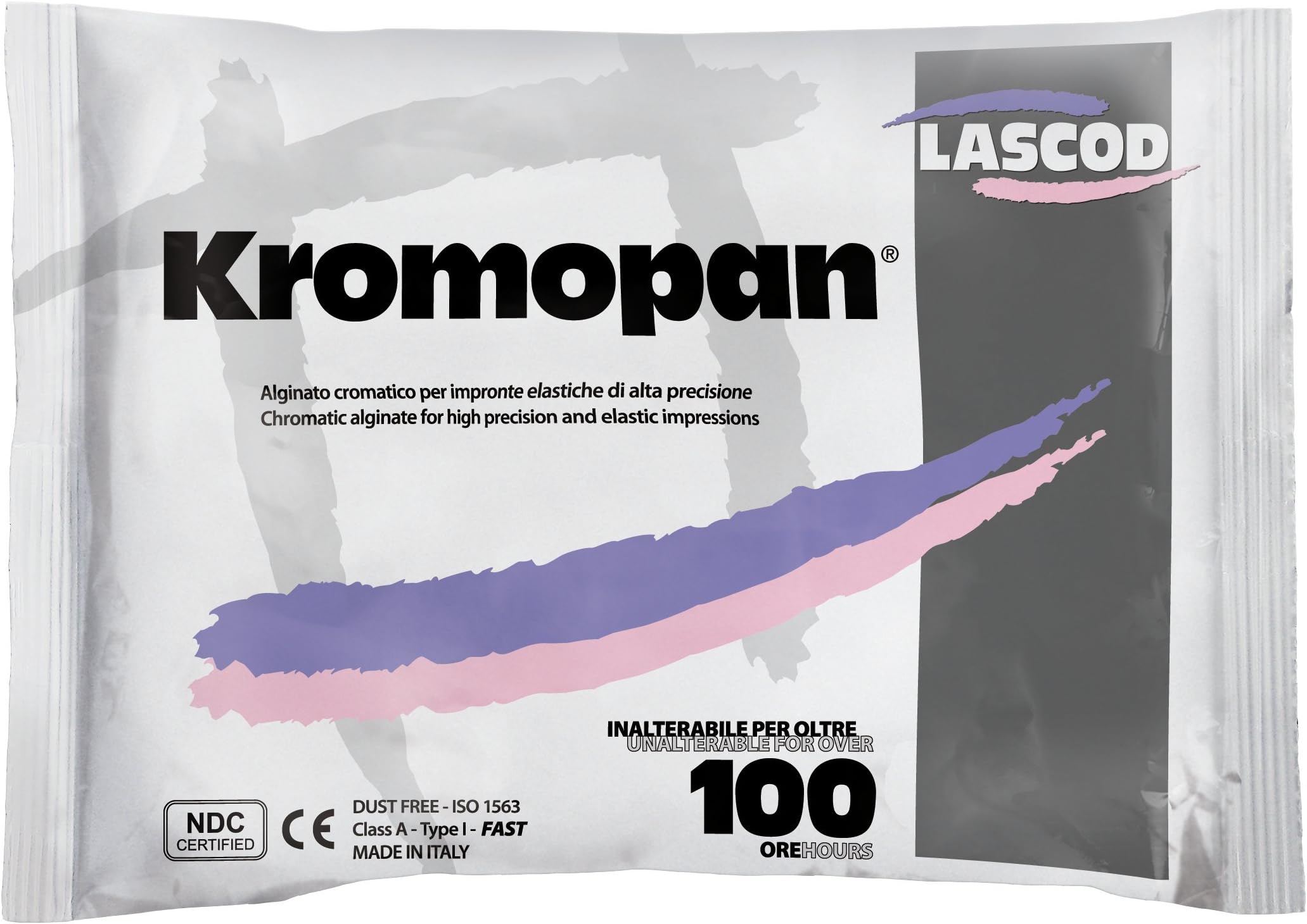 Dental Kromopan 100 Alginate Pouch 450g 1 Lb Dust Free Fast Set Lascod - 5 Bags