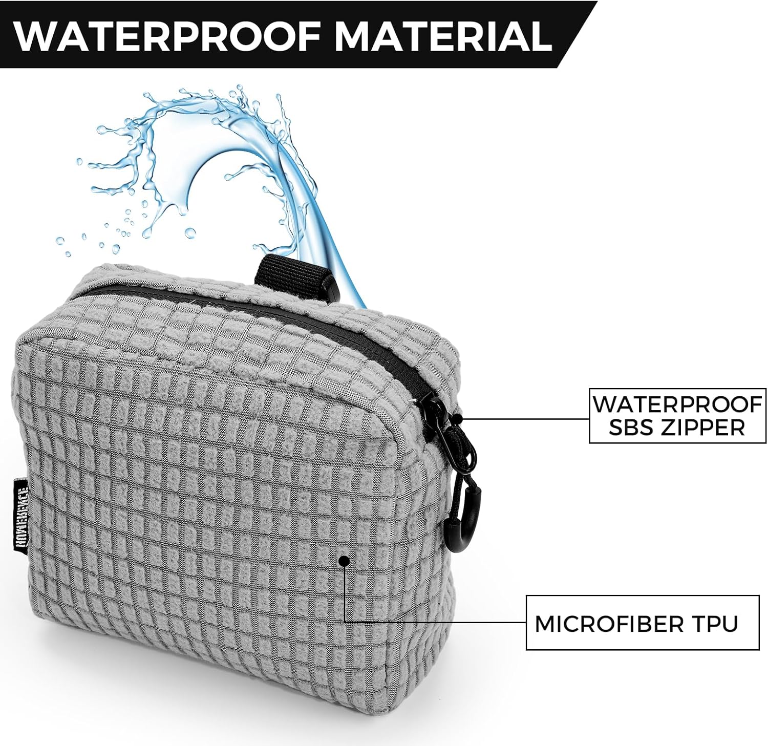 Golf Club Cleaning Bag Waterproof Golf Ball Cleaner Pouch Portable Accessories Cleaner for Golf Clubs and Balls - Grey