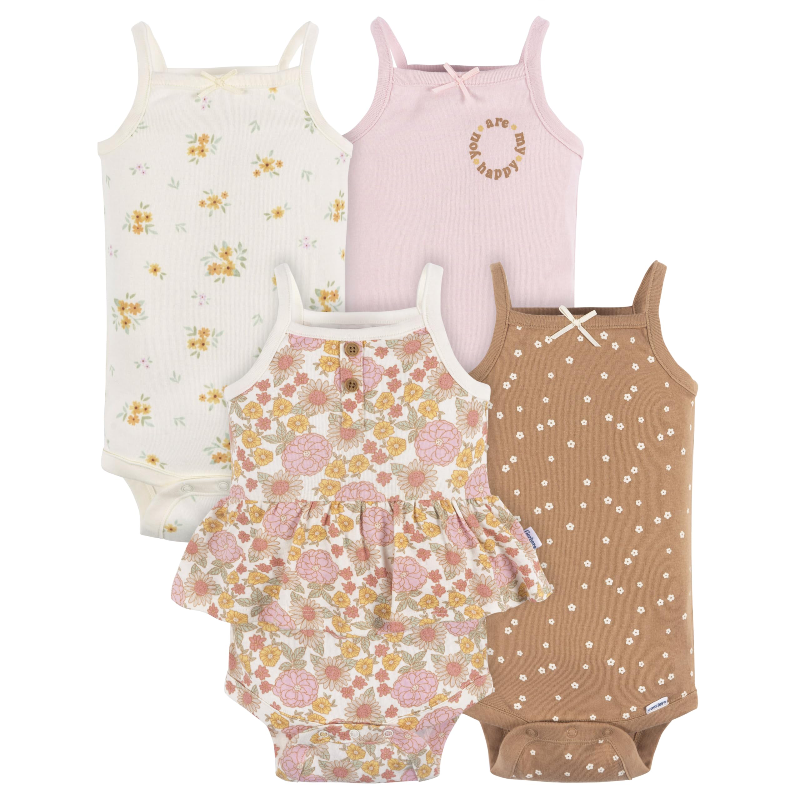 Gerber Baby Girls Multi-Pack Sleeveless Onesies Bodysuit