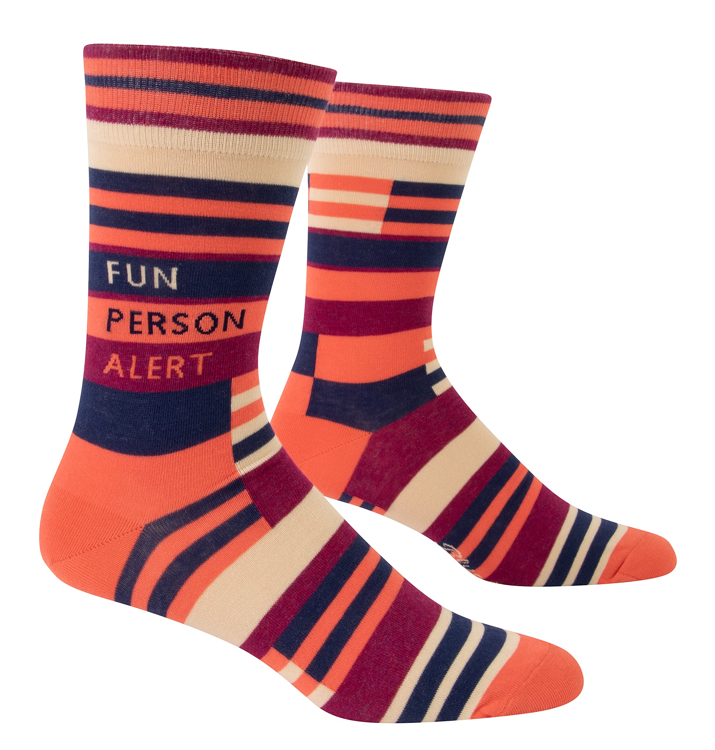 Blue Q Men's Funny Novelty Crazy Crew Socks with Sayings (fit shoe size 7-12), Blue
