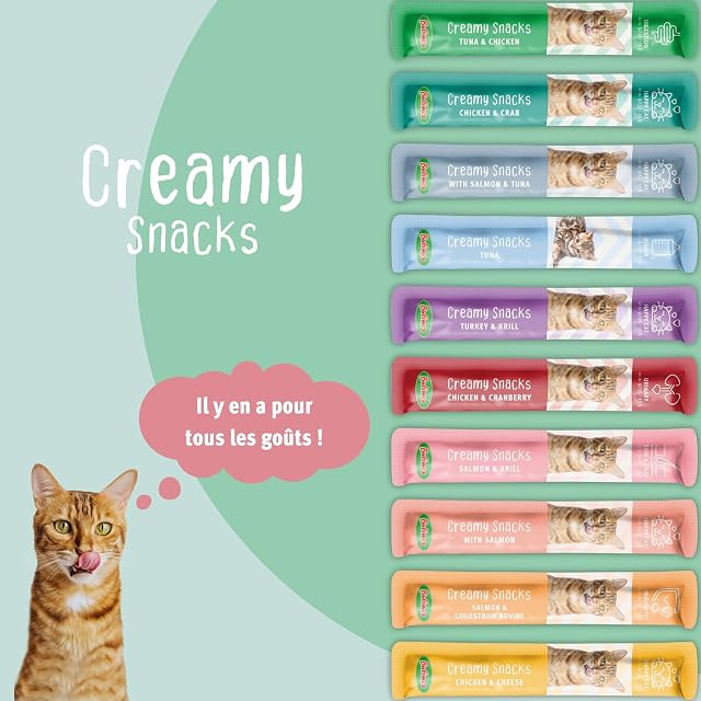 Foto 2 de 2 de Bubimex - Creamy Snacks Pavo y Krill - Dulces cremas para lamer para Gatos - Textura Lisa, cremosa y apetitosa