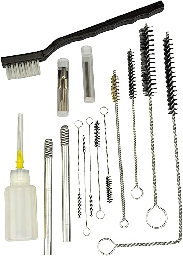 Miniatura 2 de TOOLUXE 31209L HVLP - Kit de limpieza y mantenimiento de pistola de pintura en aerosol de aire 23 piezas cepillo de alambre recto y ángulo de mango