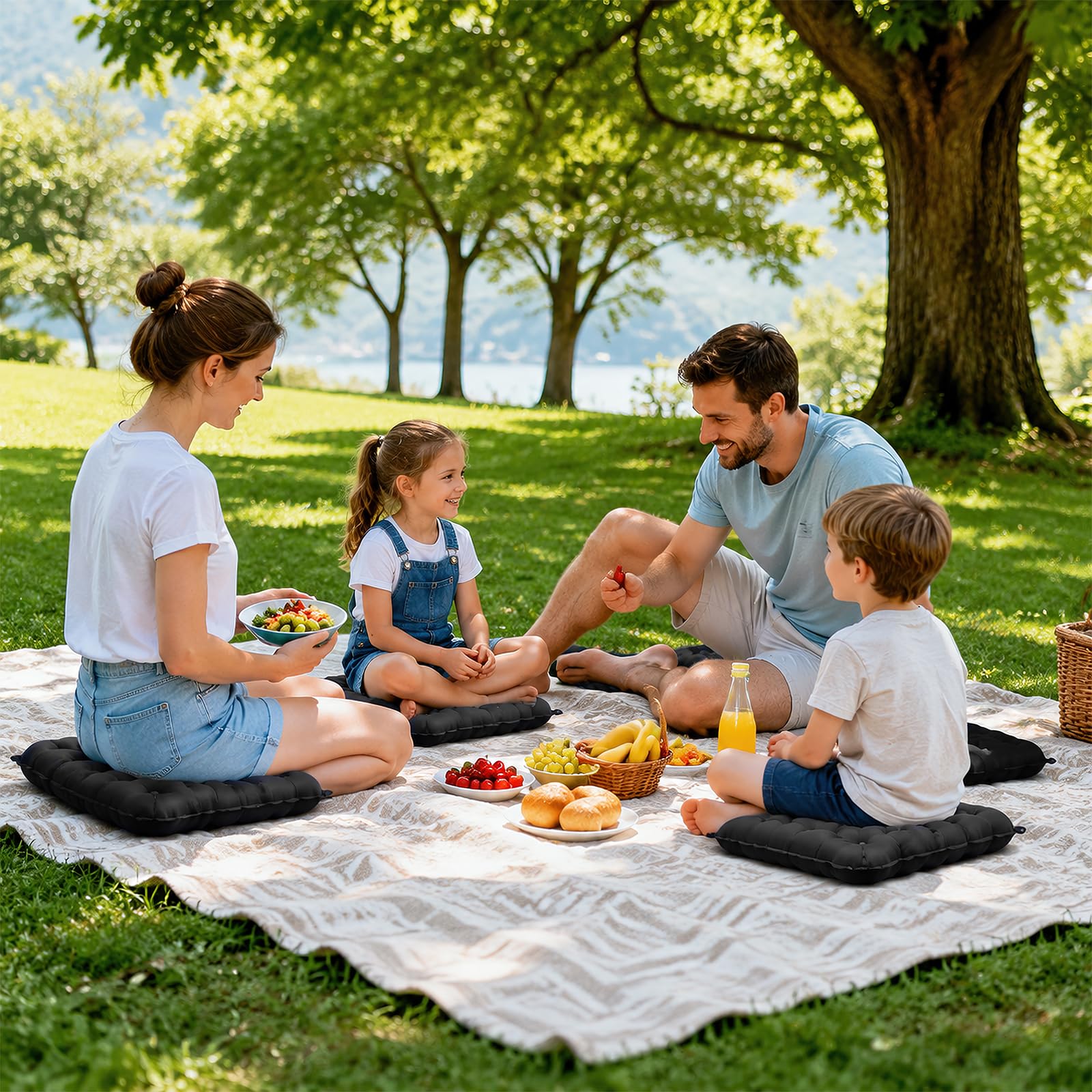 Cojines de Asiento Inflables Impermeables para Camping 40x32cm Portátil Hinchable