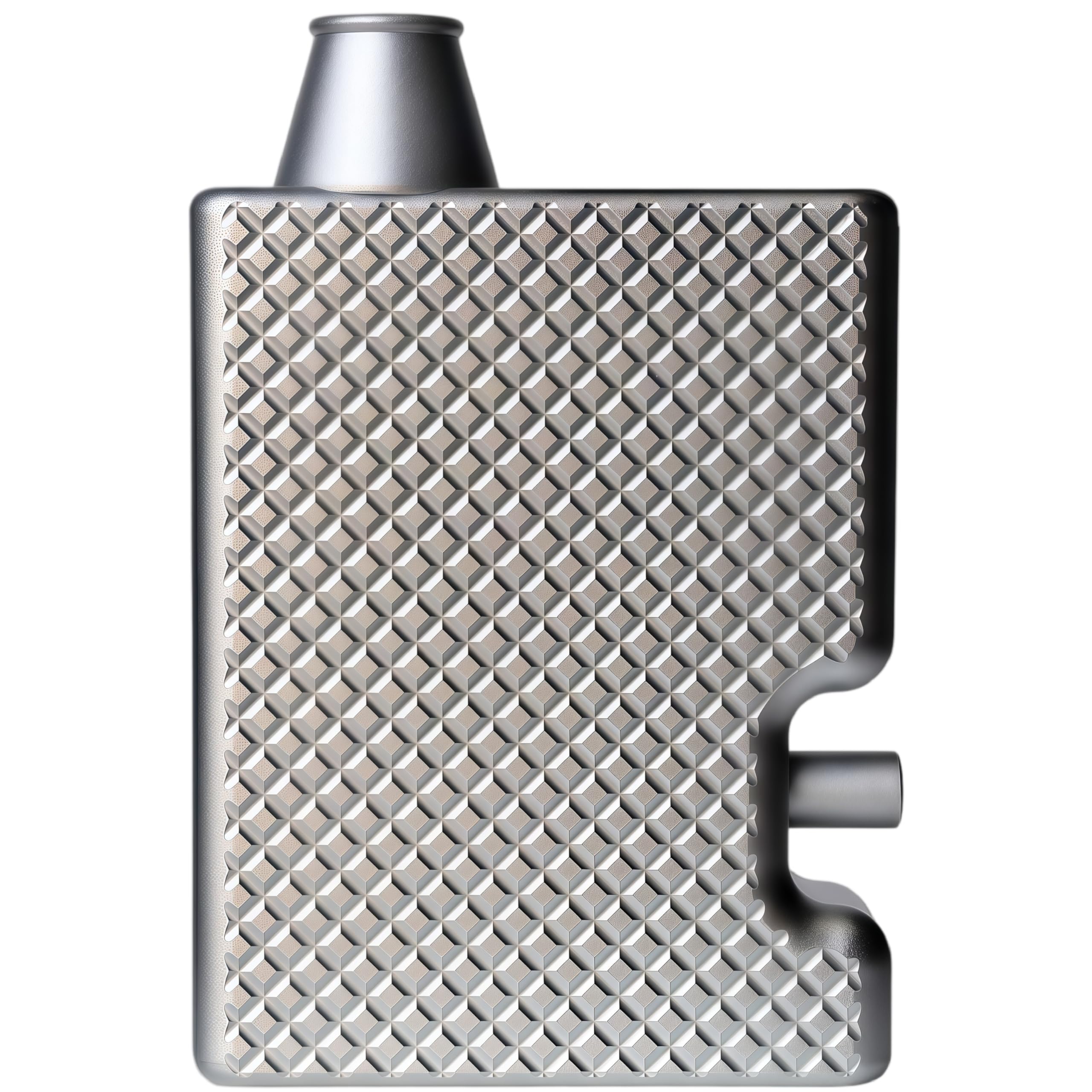 Distributeur de poudre style vape avec support à tabatier en aluminium argent