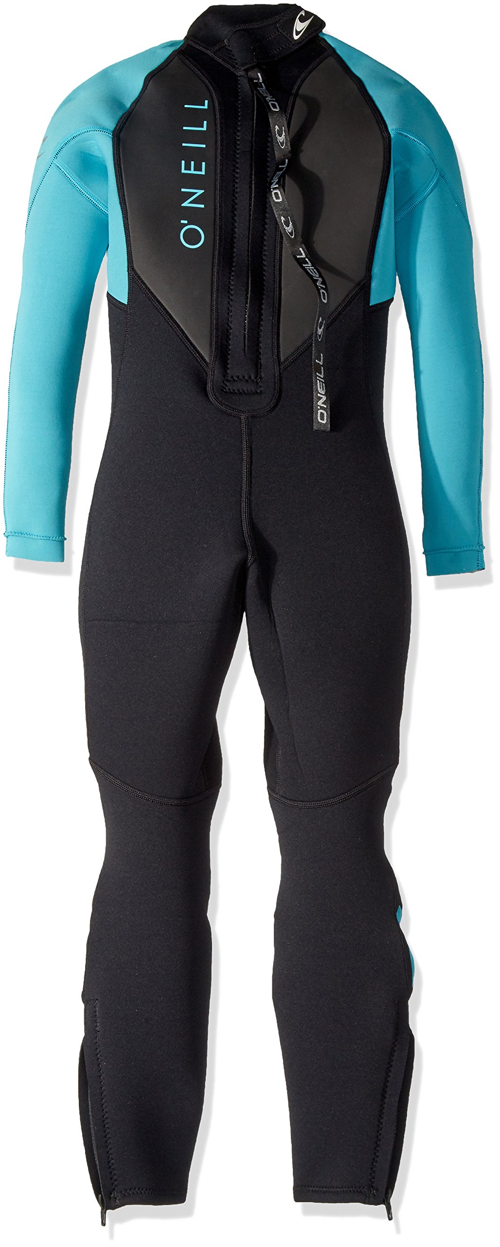 O'Neill Youth Reactor-2 3/2mm Back Zip Full Wetsuit, Black/Aqua, 14
