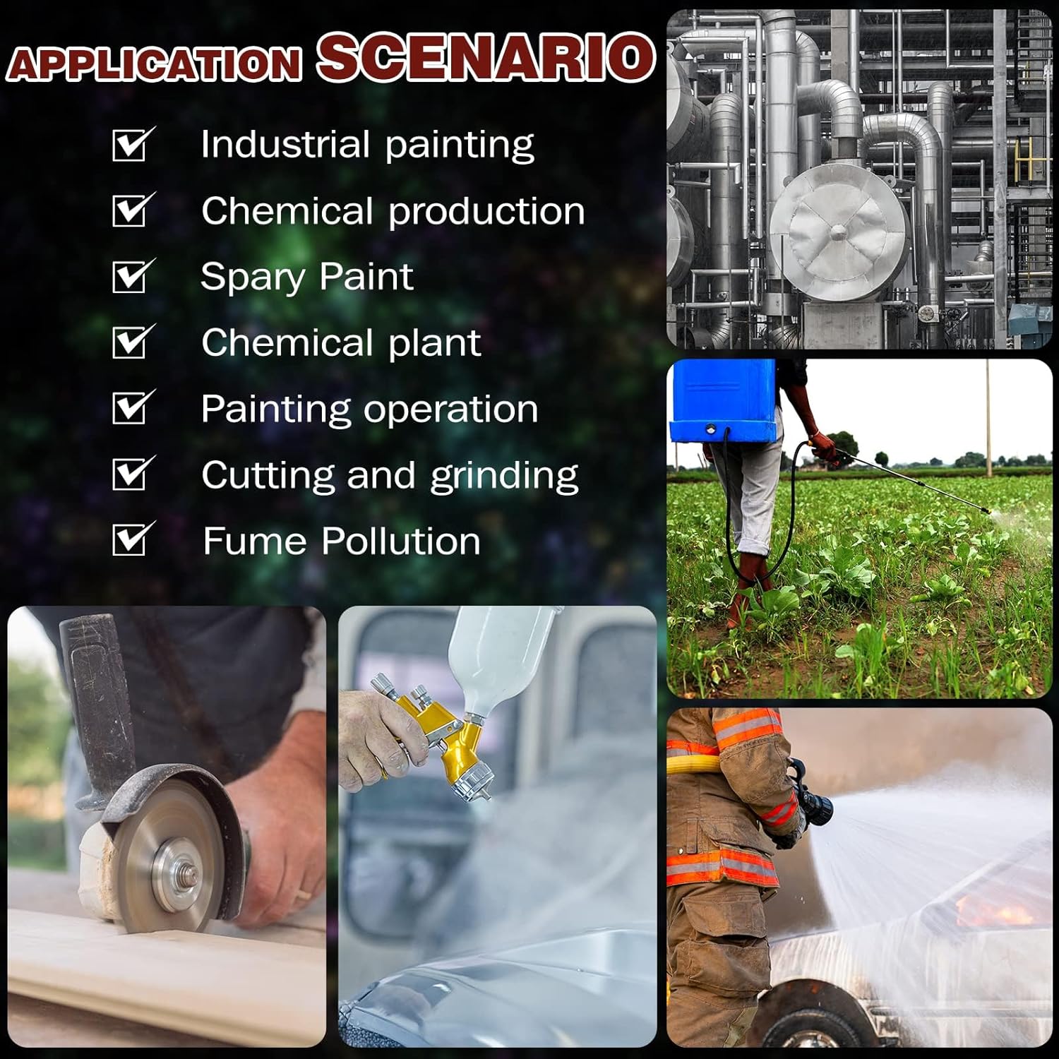 Full Face Respirator Gas Mask - Gas Masks with 40mm Activated Carbon Filter, Reusable Dust Mask Against Gases/Dust/Chemicals/Vapor/Fume Fit for Cosplay Polishing, Painting, Spray, Sanding Work