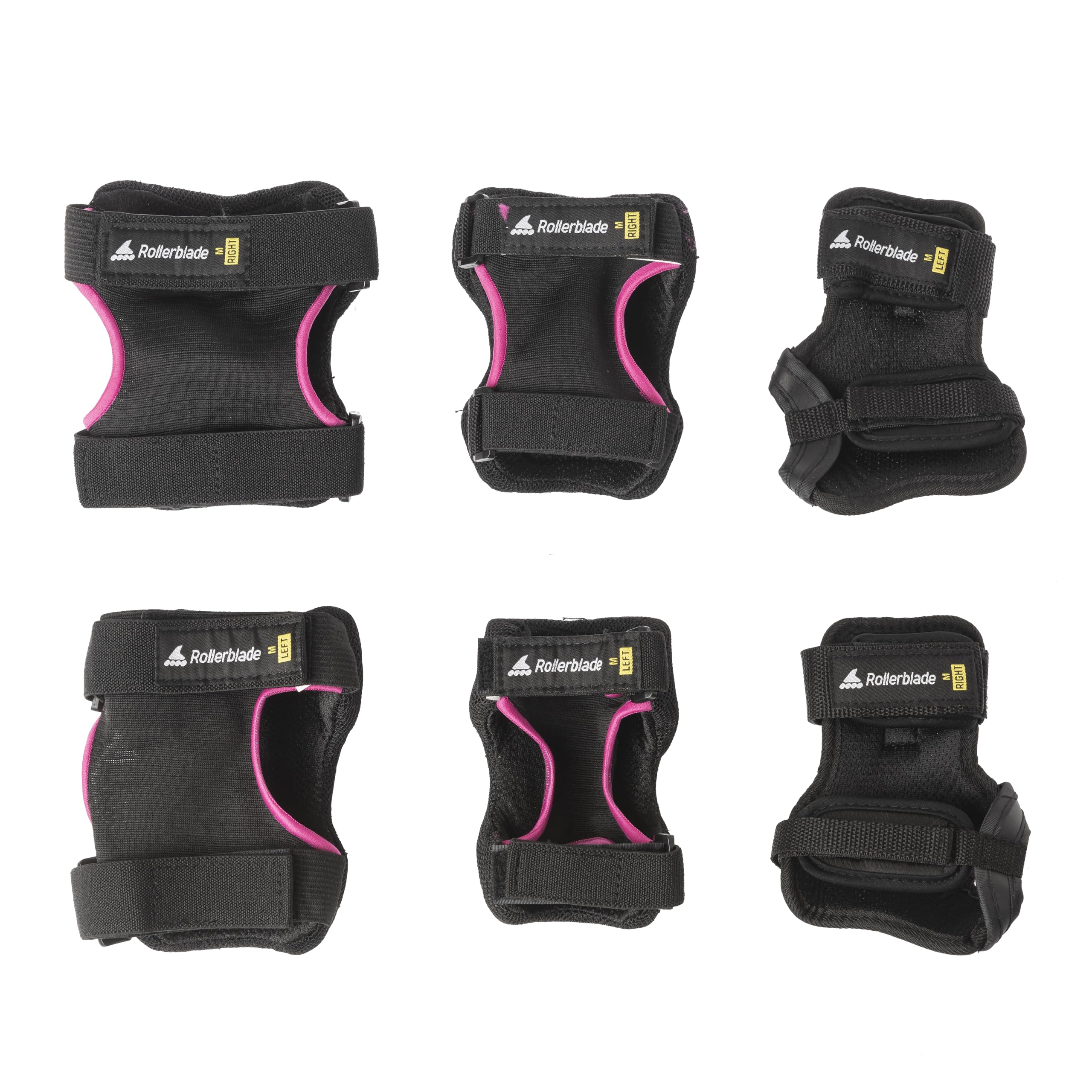 Rollerblade Skate Gear W zestaw 3 ochraniaczy na łokcie, kolana i dłonie, dla kobiet, czarne/malinowe
