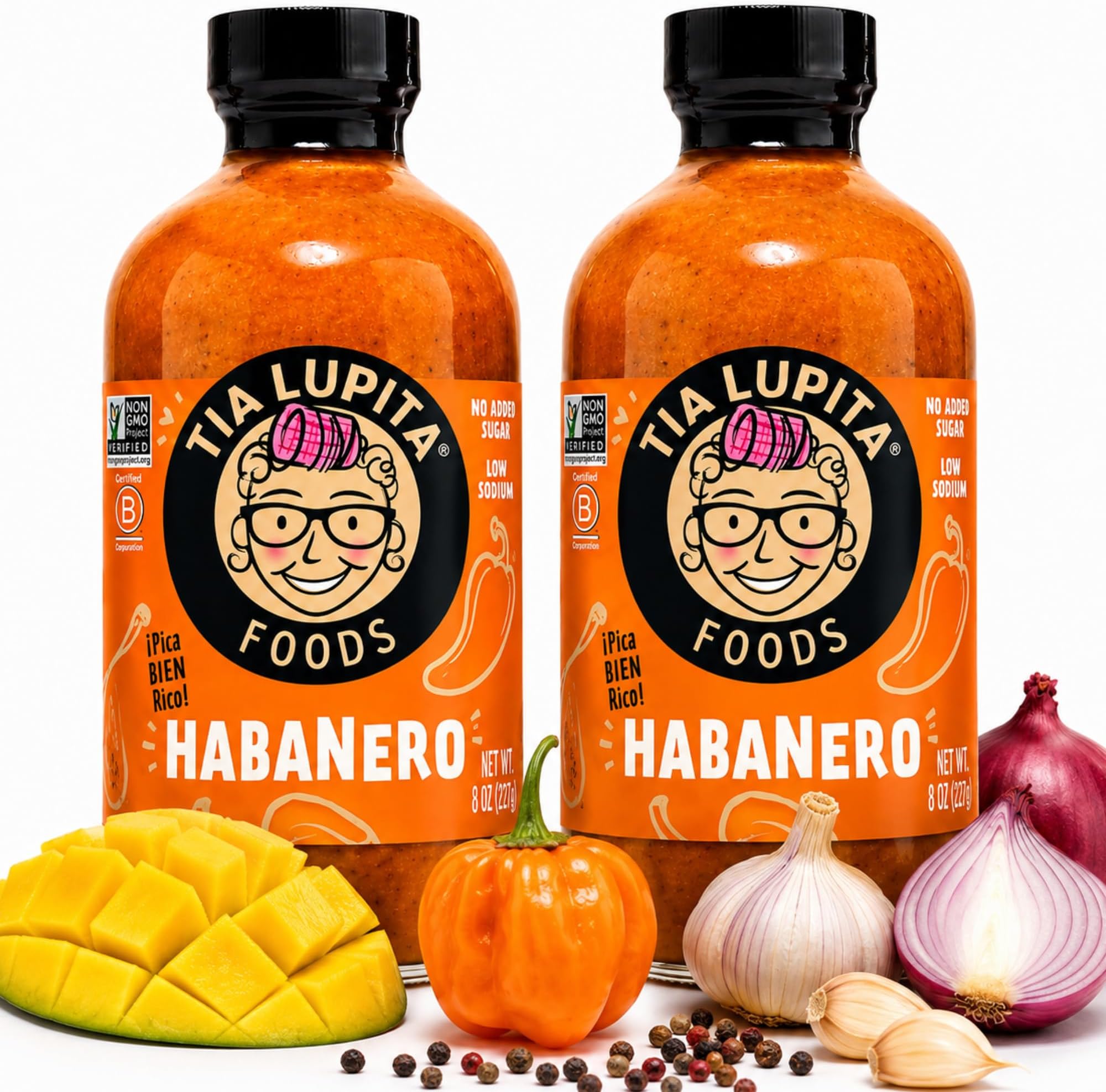 Tia Lupita Habanero Hot Sauce, Sweet Heat, Medium Spice, 8 oz, 2 Pack