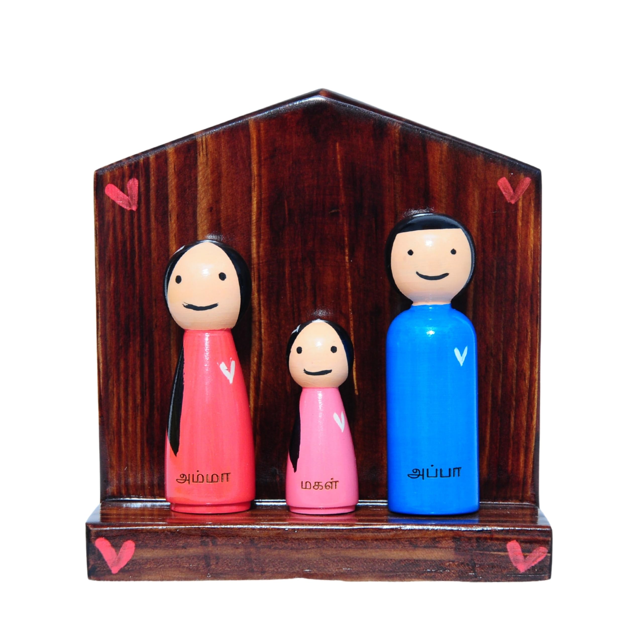 GELTOY Wooden Family Doll Set | Handcrafted Amma Appa Magal