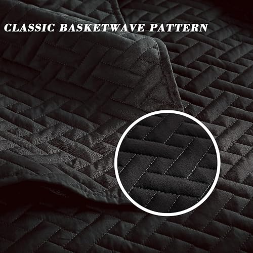 Miniatura 4 de Exclusivo Mezcla Colchas de edredón de tamaño matrimonial y Queen con patrón de tejido de cesta, edredones suaves y ligeros de verano, juego de ropa