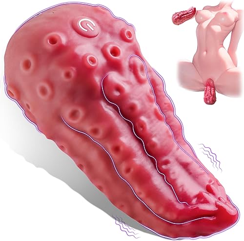 Vibrador para adultos, juguetes sexuales para mujeres, consoladores realistas, vibradores de lengua en rosa con calentamiento, 9 modos de lamido y 9
