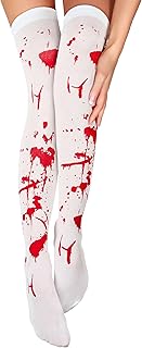 Balinco Blutige Strumpfhose Halloween Damen, Overknee Strümpfe mit Blutspritzern, Horror Leggings, Cosplay Socken Frauen, ...