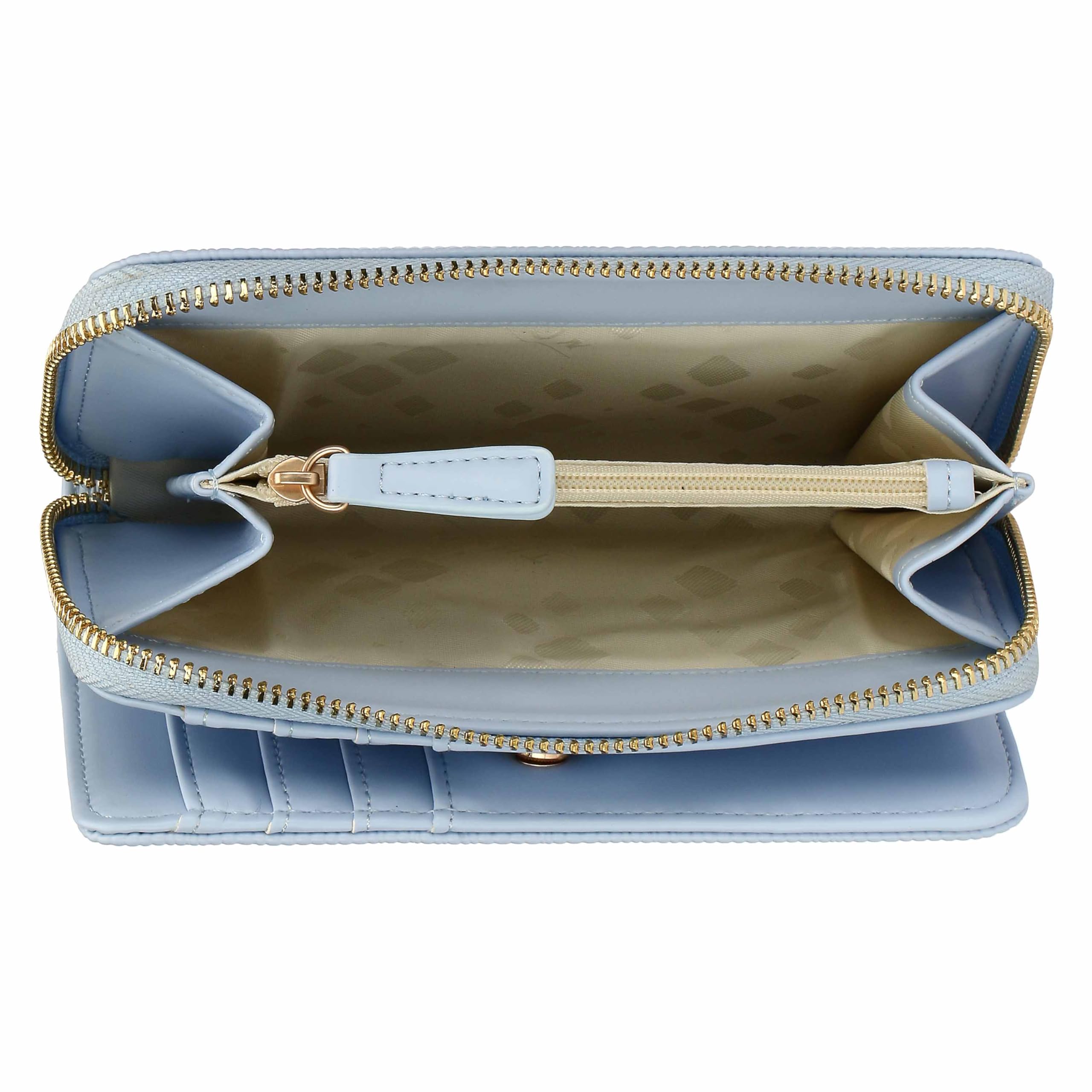 THUN Portafoglio medio azzurro, ecopelle, Collezione Sempre con Me, 16,3 x 3 x 10 cm