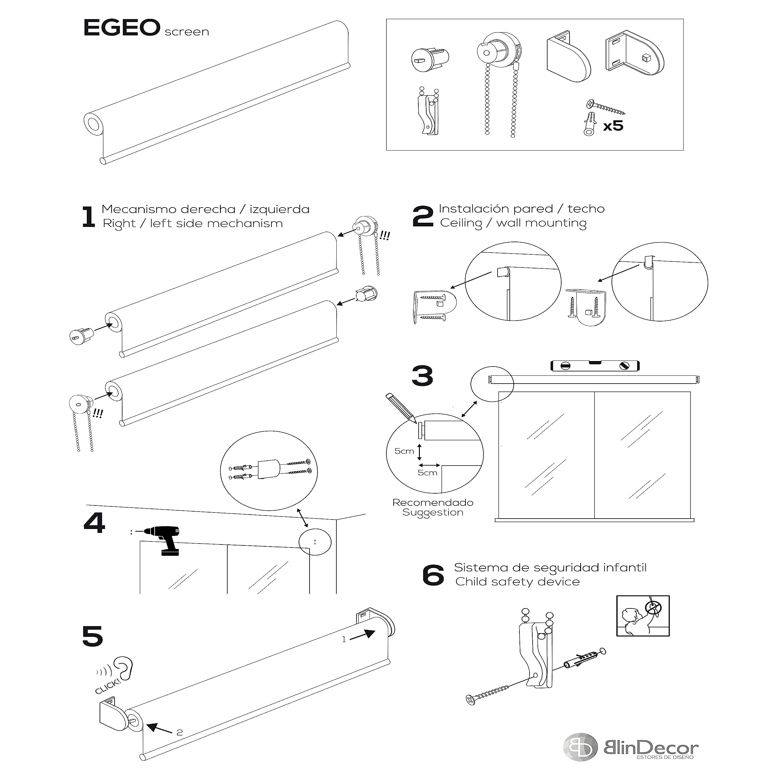 Estor Enrollable Tejido Screen Tamaño: 160x180 - Reducción de Destellos sin Renunciar a la Luz – Estor fácil instalación Pared o Techo – Estor Ventana Color: Antracita