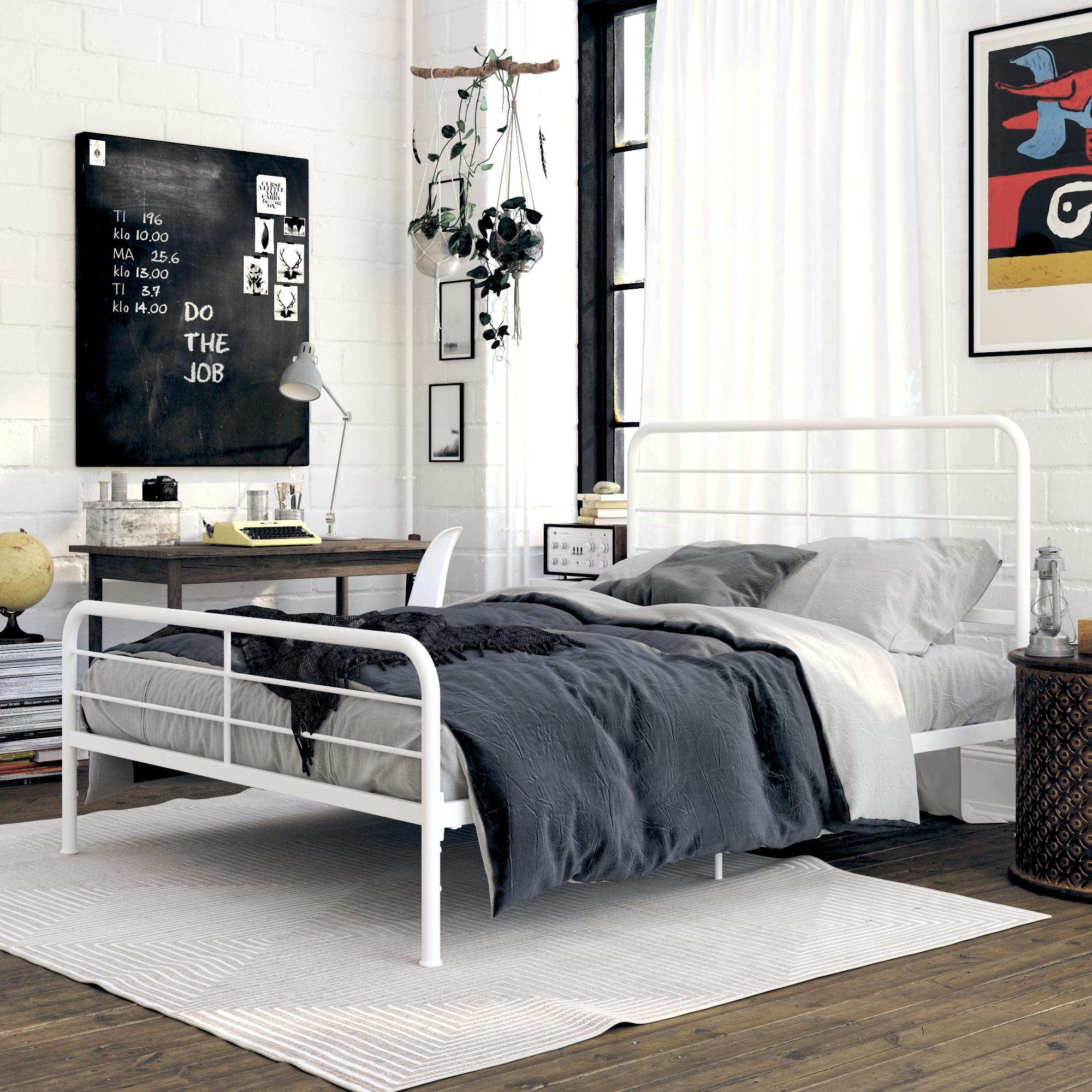 DHP Millie Metal Bed White King