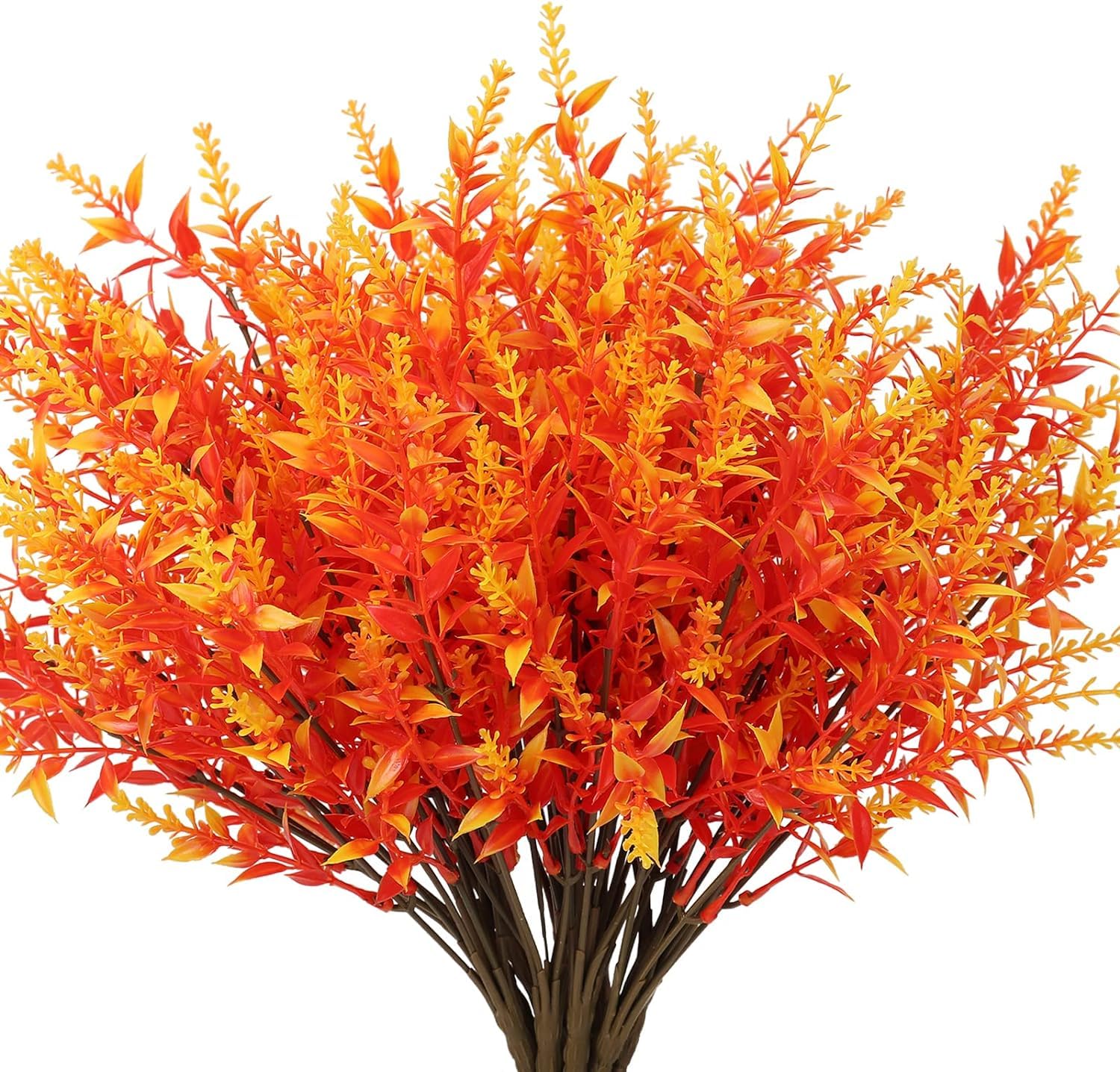 XTECH Artificial Flowers, Indoor Outdoor No Fade Fake Plants Artificial Fake Flowers Faux Plastic Plants UV Resistant Shrubs Garden Porch Window Box Decorating Faux Plastic Plants (Gold)