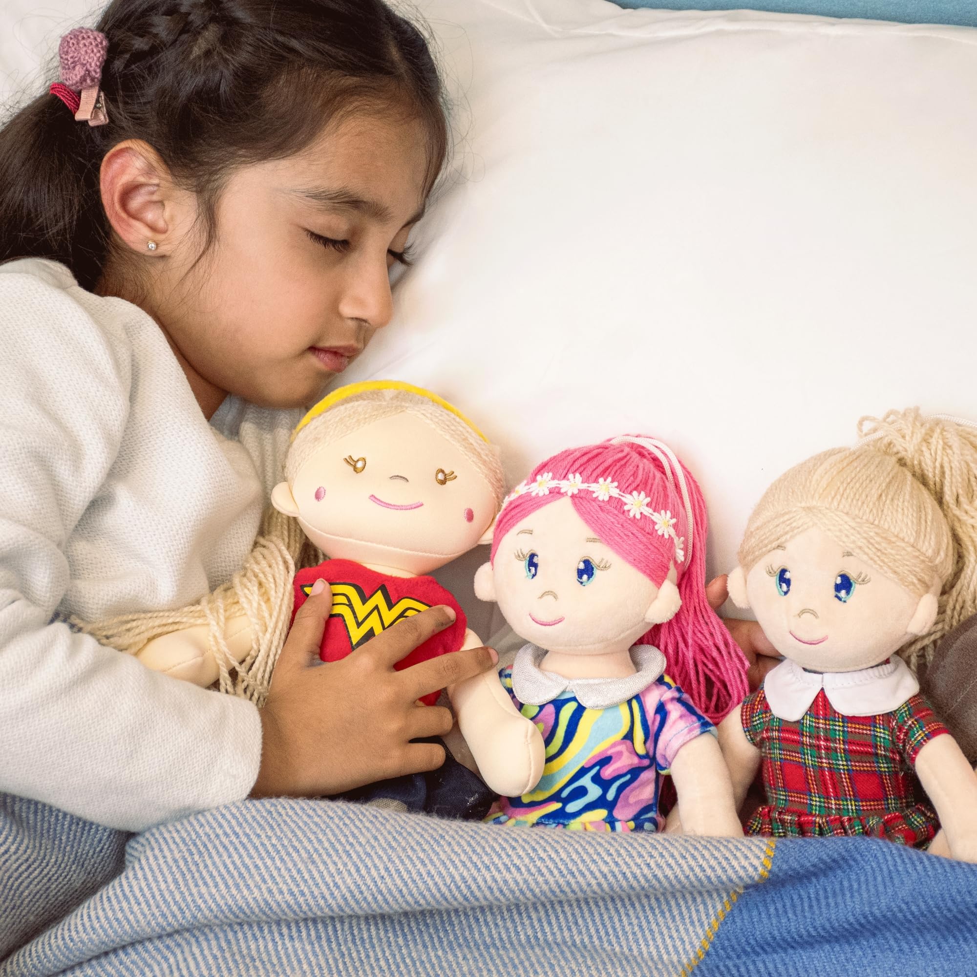 Mirada Cute Huggable Gudiya Mia School Girl Rag Doll Soft Toy for Baby Girls/Kids | Washable & Super Soft Fabric Body|Stuffed Plush | Ideal Gift for Rakhi/Raksha Bandhan/Birthday - 38cm - Image 6 thumbnail