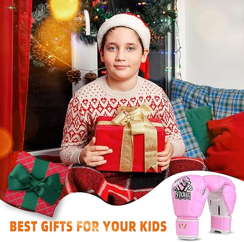 Miniatura 7 de Wesing - Guantes de boxeo para niños y niños, guantes de entrenamiento de boxeo para niños y niñas de 3 a 8 años, 4 onzas y 6 onzas, para boxeo,